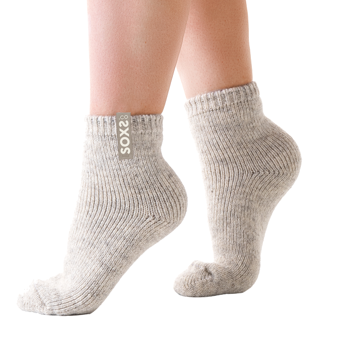 SOXS Unisex Power Wool Anti Slip Beige - Ankle height Safari
