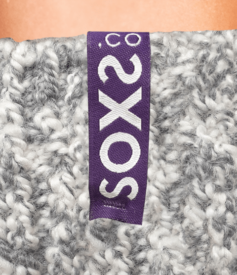 SOXS Woolen Women's Socks Gray anti-slip - Knee height Purple 37-41