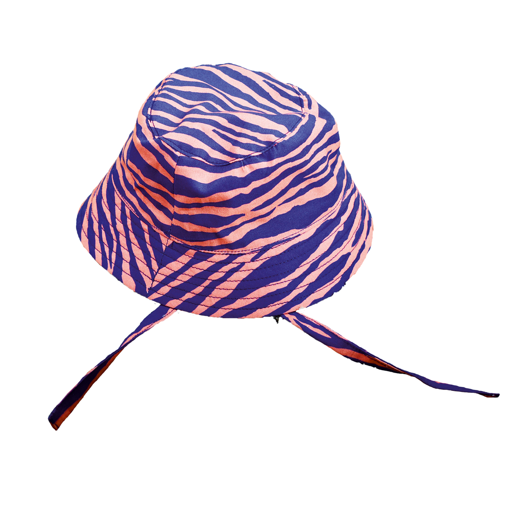 UV Baby Sun Hat Blue Orange Zebra