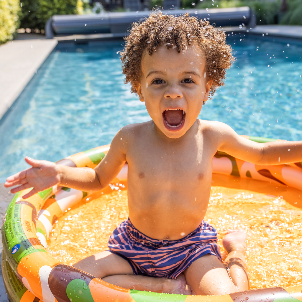 UV Swimming Trunks Boys - Blue / Orange Zebra