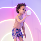 UV Swimming Trunks Boys - Blue / Orange Zebra