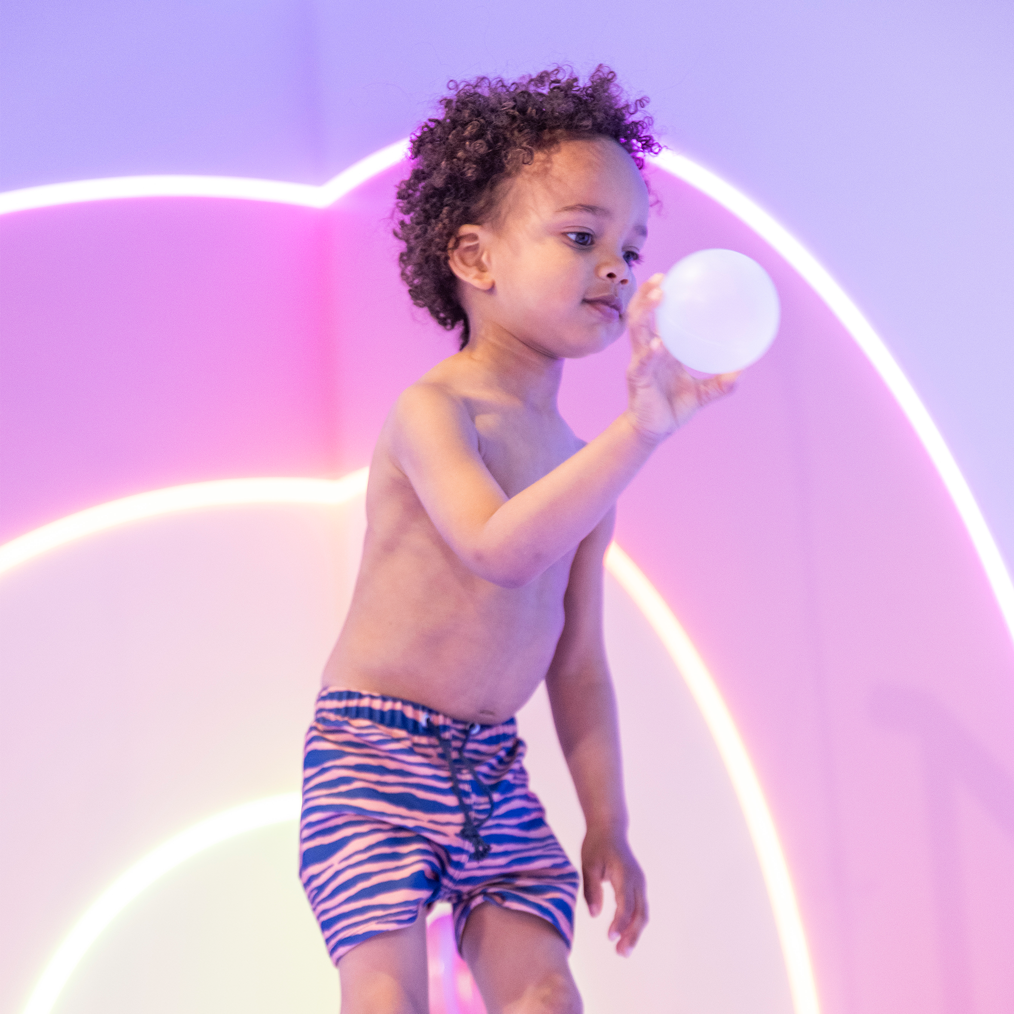 UV Swimming Trunks Boys - Blue / Orange Zebra