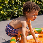 UV Swimming Trunks Boys - Blue / Orange Zebra