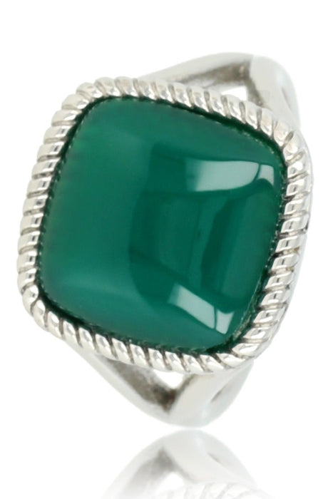 Ring Silber mit Achat-Edelstein – Grün