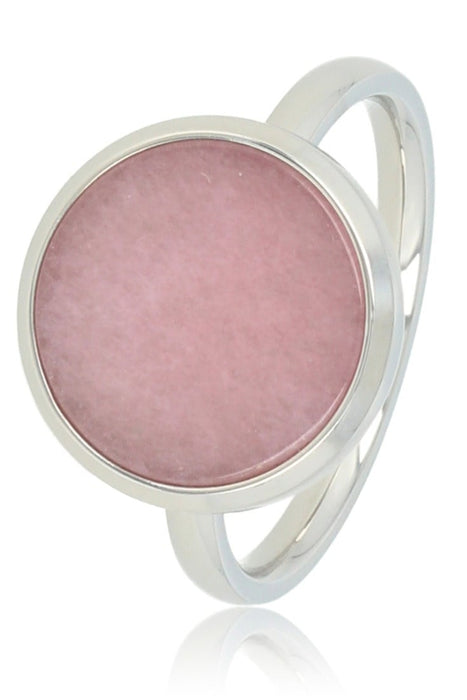 Ring Silver with Rhodenite gemstone - Pink