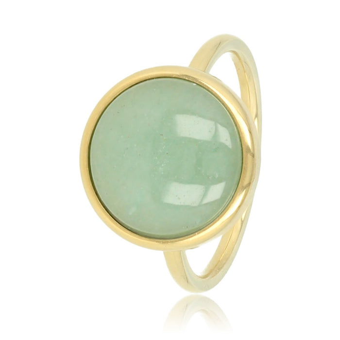 Ring Gold with Fluorite gemstone - Green