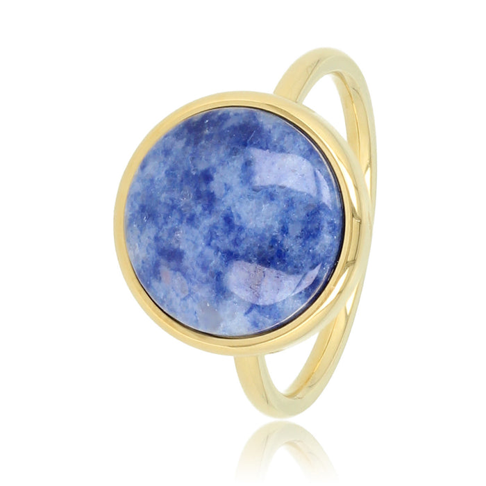 Ring Goud Lapiz Lazuli edelsteen - Blauw