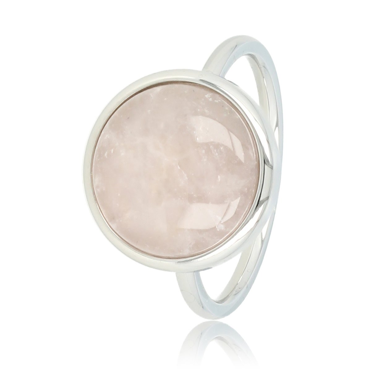 Ring Zilver met Rozenkwarts edelsteen - Roze | My Bendel