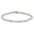 Silbernes flexibles Armband mit 4 mm Edelstahlkugeln