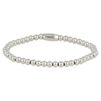 Silbernes flexibles Armband mit 4 mm Edelstahlkugeln
