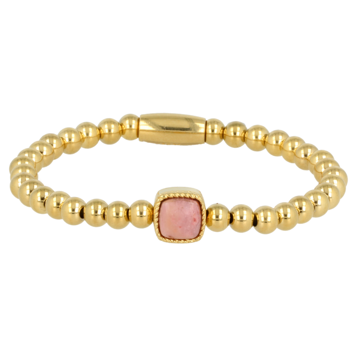 Gold Bracelet with Rhodenite Gemstone
