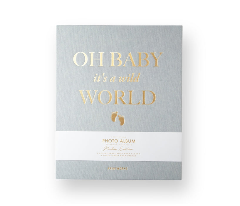 Printworks Foto album | Baby it's a wide world - grijs