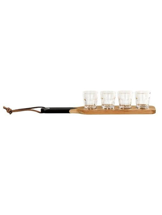 Shot serveer plank - Serving Paddle & Shot Glasses