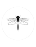 White wall circle with Dragonfly for indoor use