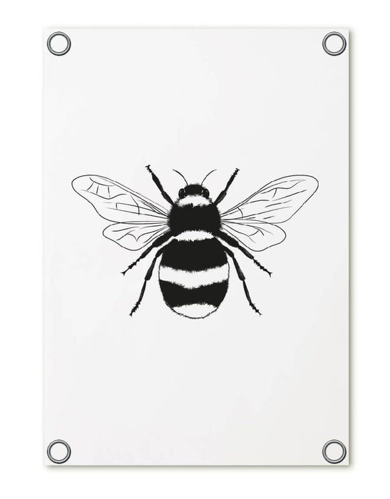 Garden poster white with bumblebee | 60x80 cm